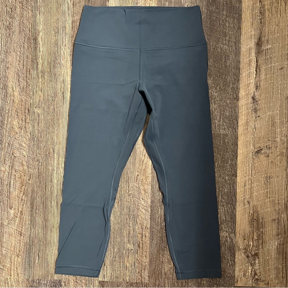 LIKE NEW LULULEMON ALIGN NULU CROP IRON BLUE LEGGINGS